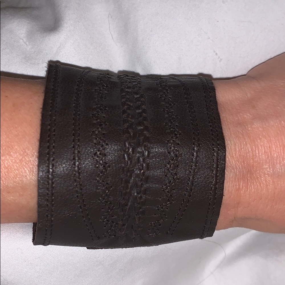 Brown leather cuff